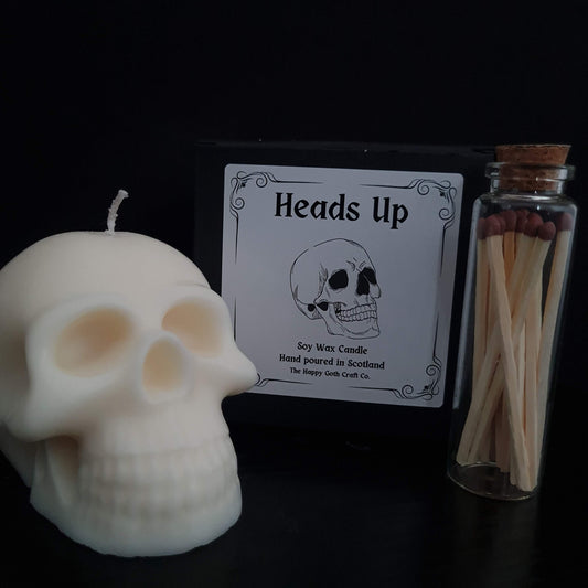 Heads Up - Skull pillar candle - dark aesthetic